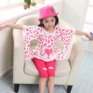  儿童套装女童装夏季新款韩版套装短袖中裤两件套原创儿童套装
