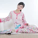 2010秋冬新款 女式<span class=H>睡衣</span> 长袖纯棉<span class=H>睡衣</span>套装 可爱家居服 超卡狗狗