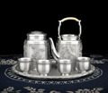 [非典精品]皇家梵诗正品泰国锡器TS025B茶具套装(配木盘)工艺品
