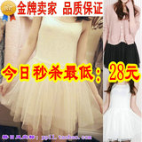 春装2012新款春款连衣裙黑色蕾丝网纱裙打底短裙子吊带蓬蓬裙女夏