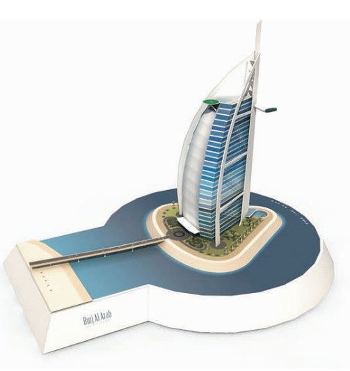 阿拉伯迪拜帆船酒店 世界地标建筑 3d纸模型d