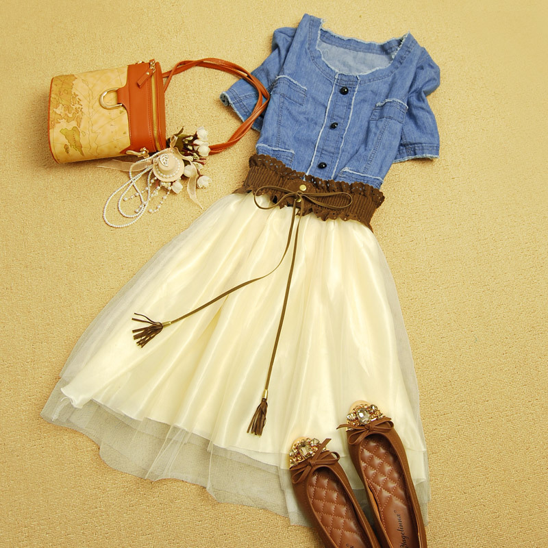 韩版夏天女装牛仔...