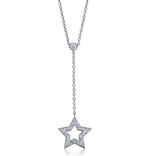 Un nuevo especial de artículos de plata comercio exterior [TIFFANY] de plata collar de diamantes colgando estrella de cinco puntas