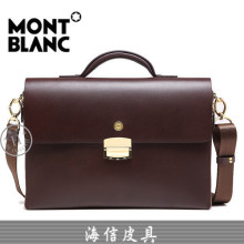 热卖新品Montblanc/万宝龙皮包男士密码锁商务休闲手提包牛皮大包
