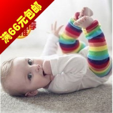终极秒杀日单搭配经典 彩虹袜套 宝宝袜套 学步护膝套 儿童袜套