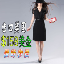 2012春夏装新款 出口欧美$158美金雪纺气质波点OL连衣裙 yf378