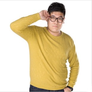 意仕派加大码男装秋冬新款圆领男针织羊毛衫肥佬胖加肥加大男毛衣