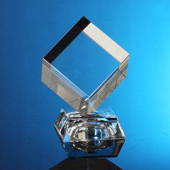 水晶影像白坯 浦江水晶 水晶耗材 水晶旋转魔方 立方体加灯