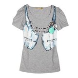 ◆Etam/艾格 ES专柜正品折扣店◆2011夏新款 印花马甲T恤