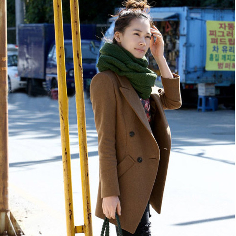 2013新款秋冬装<em>毛呢外套女中款</em>毛呢<em>修身</em>中长