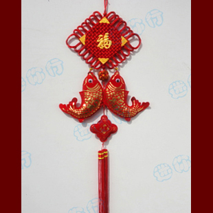  中国结 福字 双福鱼挂件-年年有余