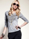 Dream ba Sally women\'s 2012 new spring clothing joker bud silk round brought long sleeve render T-shirt 032012165