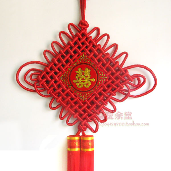 中国结 挂件 中号12盘全红喜字中国结批发 婚房装饰 挂件 家饰|ruв категории фестиваль товаров/подарок, китайский узел - от Buy2taobao.com для оказания профессиональной услуги покупки агента Taobao