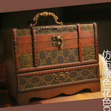 美院女孩&hearts;复古公主饰品盒 原木盒 宫廷风 大号 三层收纳