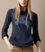代购巴宝莉burberry2012新款女装/<span class=H>卫衣</span> 马术骑士图案连帽38191661