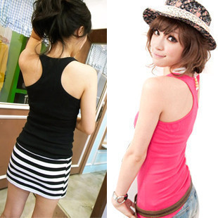 Korean 2012 spring clothing vest women candy color shirt vest at  end of  summer  base tape MaxMara t shirts vests