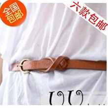 1480 金冠 时尚个性 复古铜8字装饰简约腰带 女性纤细皮带 37g