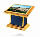 豪华酒店商场专用品金座弧身灯箱 不锈钢镀钛金灯箱 商业广告牌D1