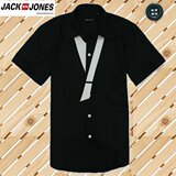 【World Fashion】JACK JONES 09夏季英伦休闲商务短袖衬衫－黑色