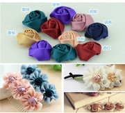 直径2cm手工缎带玫瑰，花苞diy蝴蝶结，发饰材料饰品配件一个价