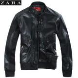 2010新款ZARA 低调性感机车男 立领水洗皮男士皮衣皮夹克 5星！