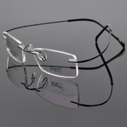 超轻无框镜架 100%纯钛眼镜框 记忆打孔眼镜架 β钛镜框