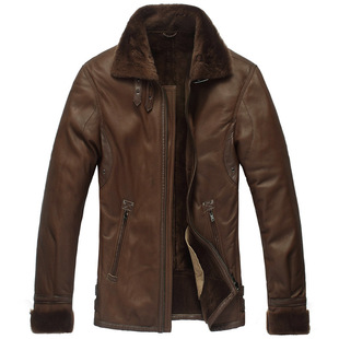  奢华正品 真正原生态皮毛一体 顶级绵羊皮夹克男士真皮皮衣[2351]