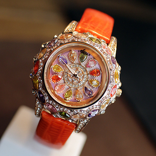  手表 女 韩国  钻表 七彩水晶时装表 水钻表 潮表 大盘石英表