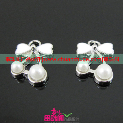DIY饰品配件|皇冠店|14*10mm精品樱桃挂件12元10个(合金镀白K)