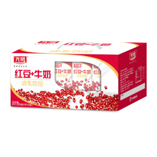  【天猫超市】光明 红豆牛奶 250ml*12包/提 含乳饮品