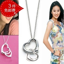 Heart to Heart Necklace Tiffany perfecta forma de corazón de joyería coreana joyería de las mujeres cualquiera de las tres
