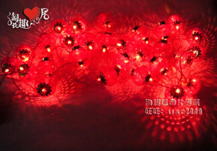  插电财神水晶灯笼 插电小灯笼红灯笼串 春节装饰 财神灯笼