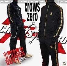 crows zero日本热血高校小栗旬款源治战袍男士韩版修身运动服卫衣