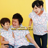 2012 夏装the couple pig多彩可爱带帽笑脸亲子装短袖 3件包邮