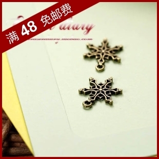  DIY饰品材料配件 手工串珠 16mm 古铜色 棱角雪花 挂饰 122#-F