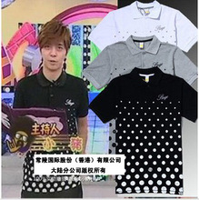 2012专柜正品罗志祥 水玉波点刺绣男士休闲翻领短袖POLO衫
