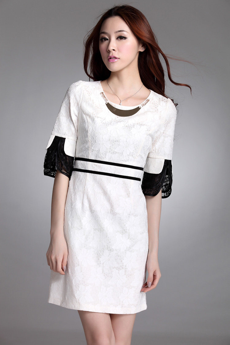 <span class=H>哥弟</span>连衣裙 新款女装专柜正品气质修身白色女裙1001-500074-C1238