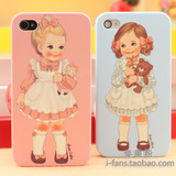 AFROCAT iphone 4/4s 可爱娃娃 磨砂 保护壳 外壳 手机套 配件