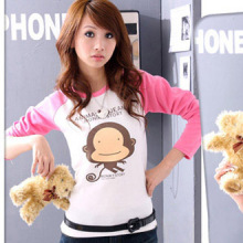 全国包邮 女装春装新品2011新款t恤长袖女款时尚百搭<span class=H>打底</span>衫[S142]