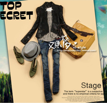 又见小夕^柏拉图~！公主袖西装款皮衣--2色入 潮搭