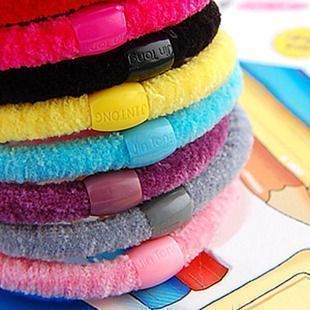 Three golden delicious candy color Korea high elastic rope rings hair accessories made by  head rope Pijin 3G