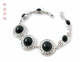 金黛尔银饰 圆盘黑玛瑙表链