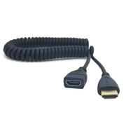 弹簧HDMI公对母延长线 高清 弹簧伸缩线 HDMI延长线 1.4版 1.5米