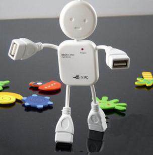 人形HUB USB HUB 2.0 分线器 USB扩展器 一拖四4口集线器