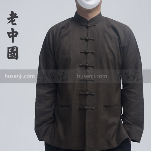 男装民族服装花笙记出品 全能白色<em>亚麻</em>打底衫