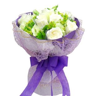11朵白玫瑰今日仅118元上海市区免费速递上门送花订花
