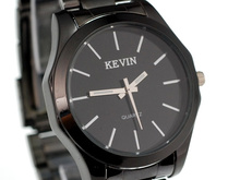 El diseño simple negro de alta calidad en chapa de acero relojes de manera neutral