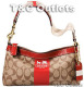 正品coach 08新款HERITAGE STRIPE DEMI手提包（红色）