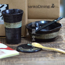 独家|日式餐具|粗陶Chanko Dining若|碗|杯|筷子5件套 礼盒装