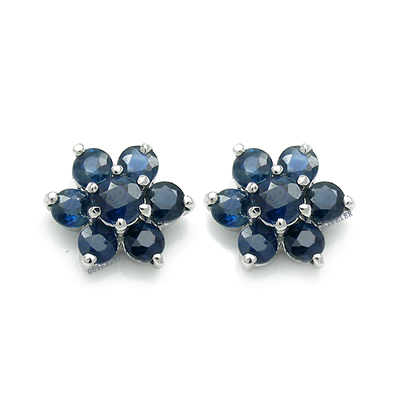 925银天然蓝宝石耳钉|msdalam kategori barang kemas/berlian/Emerald/emas, batu-batu berwarna/batu permata, anting-anting - dari Buy2taobao.com untuk memberikan perkhidmatan ejen Taobao profesional membeli